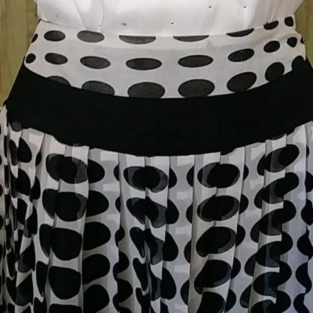 Alfani Skirt Flair Silk Polka Dot Womens 2 Petite - Picture 3 of 5